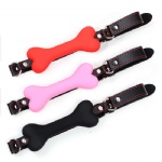 Silicone dog bone mouth gag